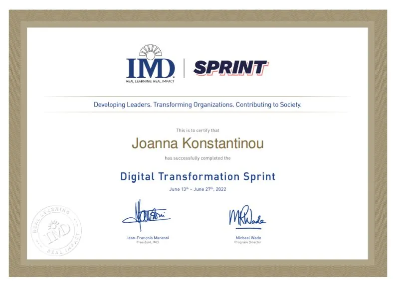 IMD Digital Transformation Sprint